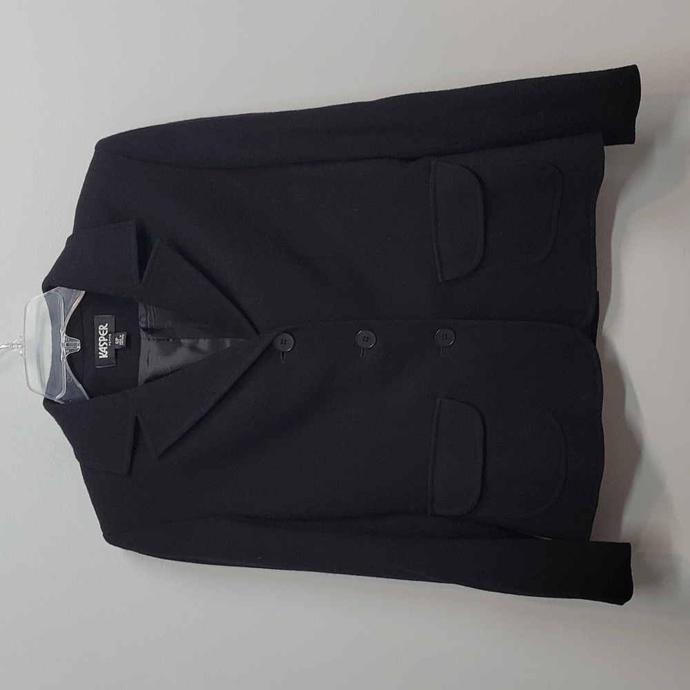 Kasper black wool 3 button blazer